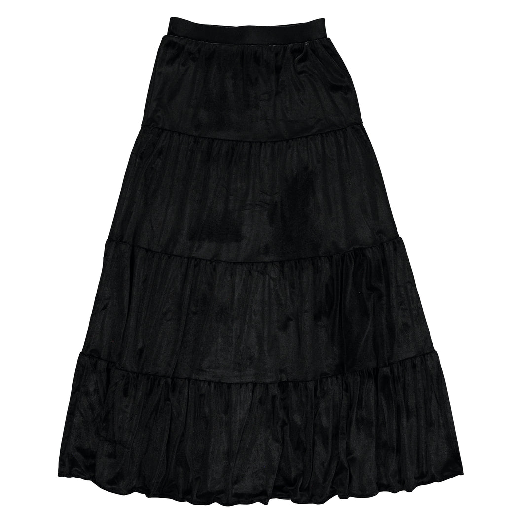 Printed Velour Maxi Skirt
