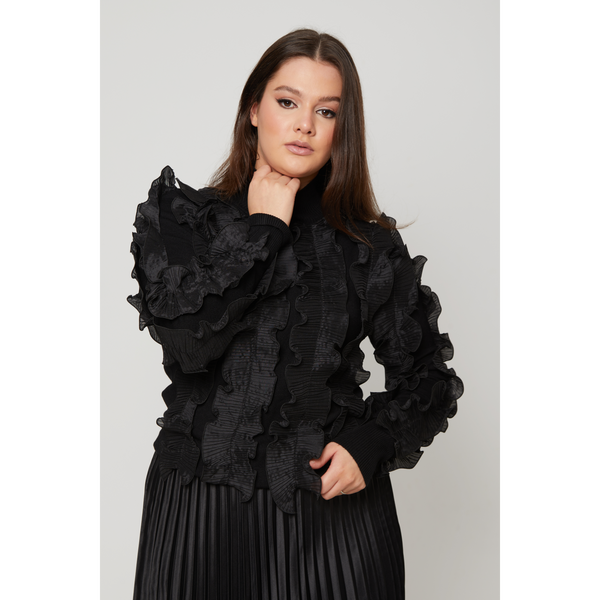 Women's Knit Top with Frills