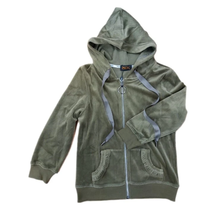 Girls Velour Zip-Up Hoodie