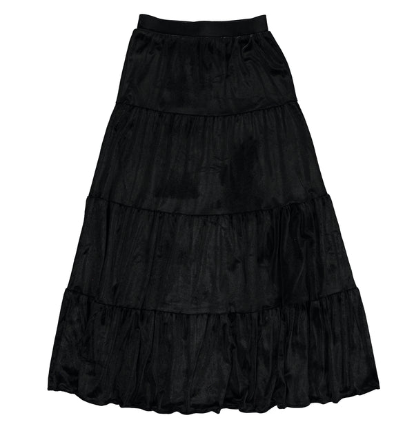 Women's Tiered Velour Maxi Skirt