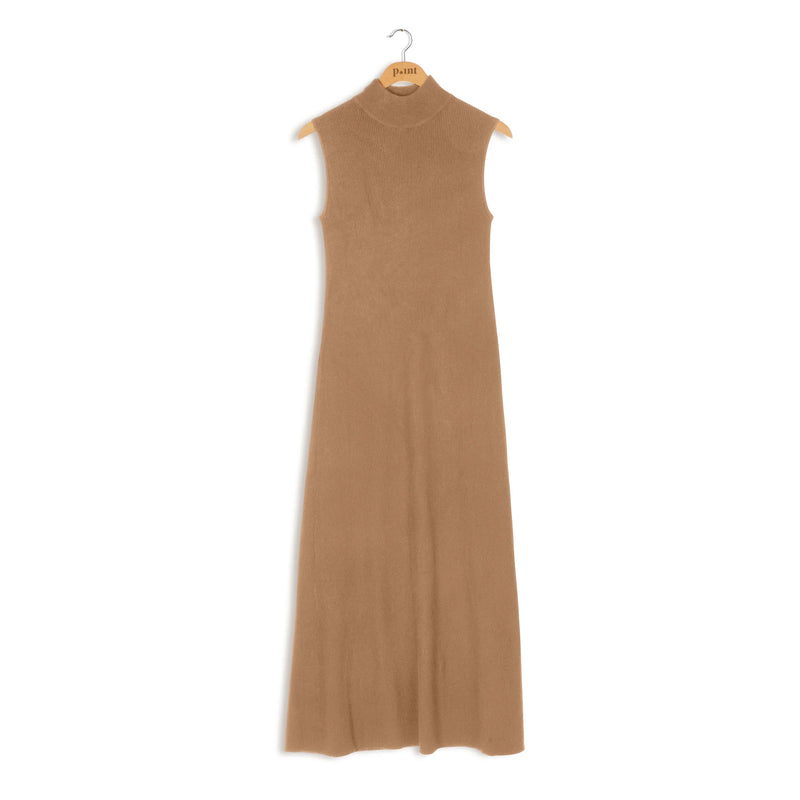 Women's Ribbed Knit A-Line Sleeveless Dress