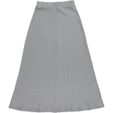 Women's Elastic Waist Maxi Ribbed Skirt