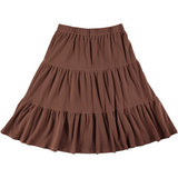 Women's Elastic Waist Ribbed Tiered Skirt - 29''