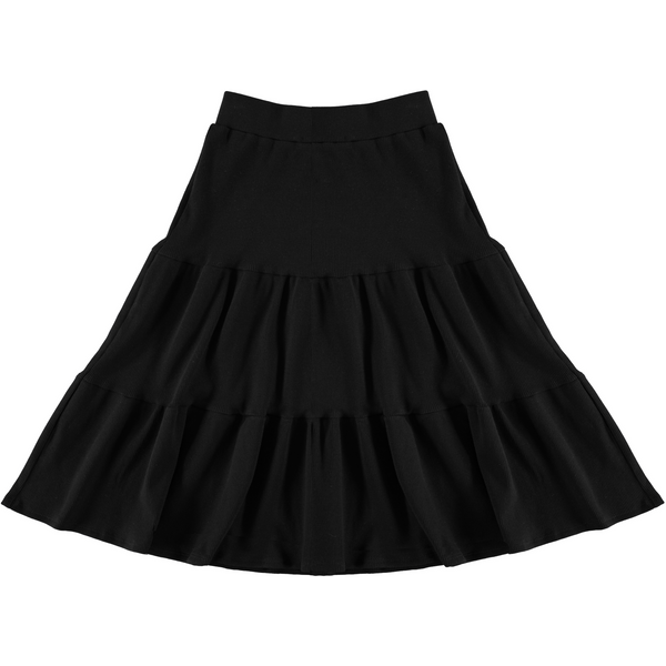 Women's Elastic Waist Ribbed Tiered Skirt - 27''