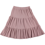 Girls Elastic Waist Ribbed Tiered Skirt