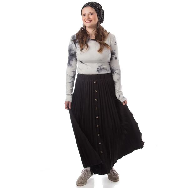 Women's Buttoned Down Pleated Skirt
