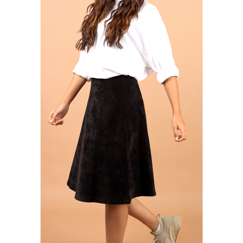 Women's Elasticated Velour A-Line Skirt