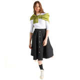 Women's Buttoned A-Line Denim Skirt