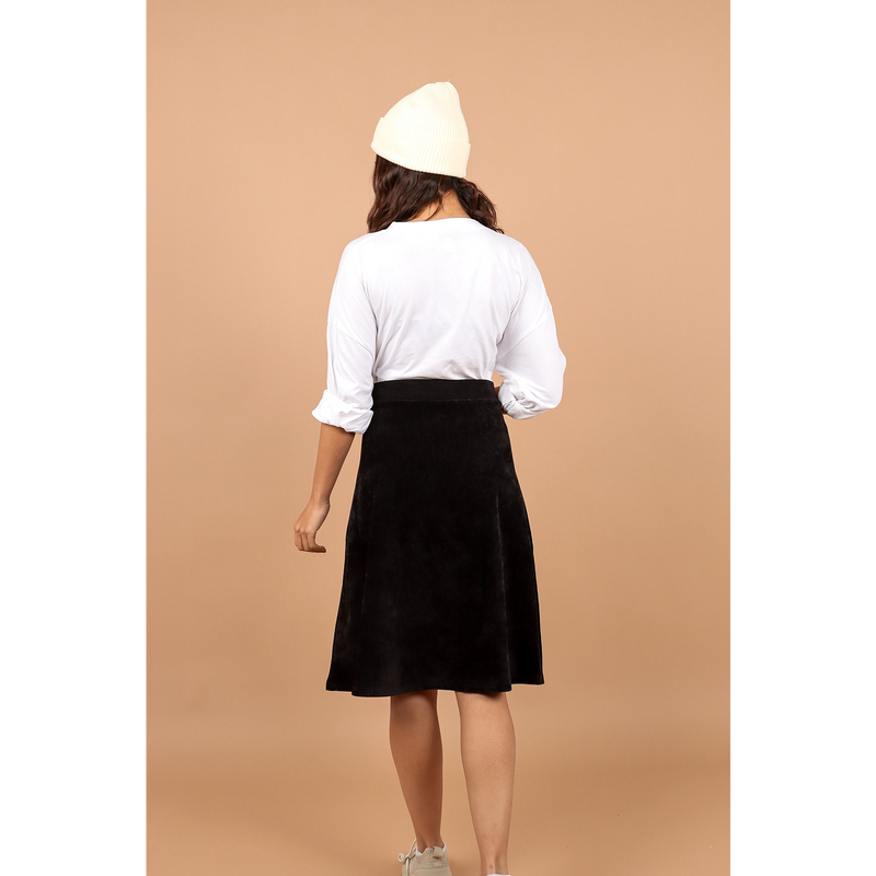 Women's Elasticated Velour A-Line Skirt