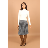 Women's Houndstooth Pleated Knit Skirt