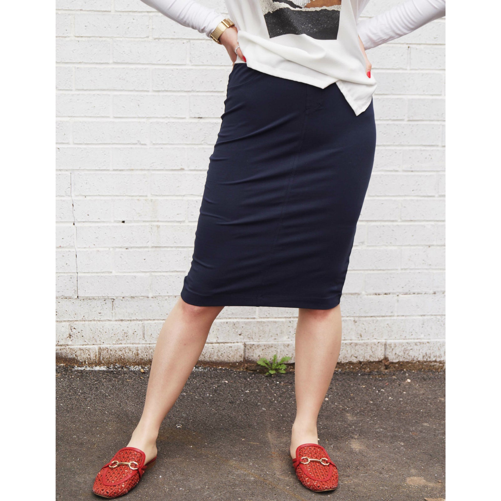 Women's Stretch Cotton Pencil Skirt – Accessory World