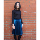 Girls Velour Pleat Skirt