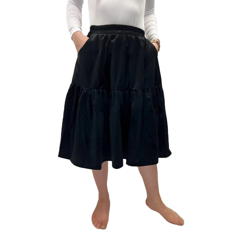 Women's Elasticated Velour Yoke Skirt