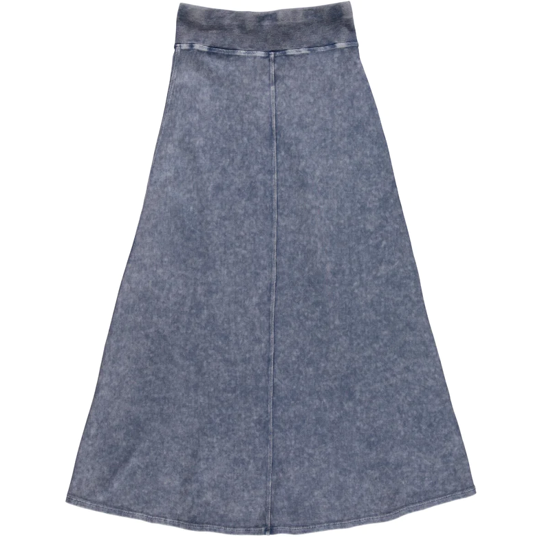 Women's Ribbed Stonewash Maxi Skirt