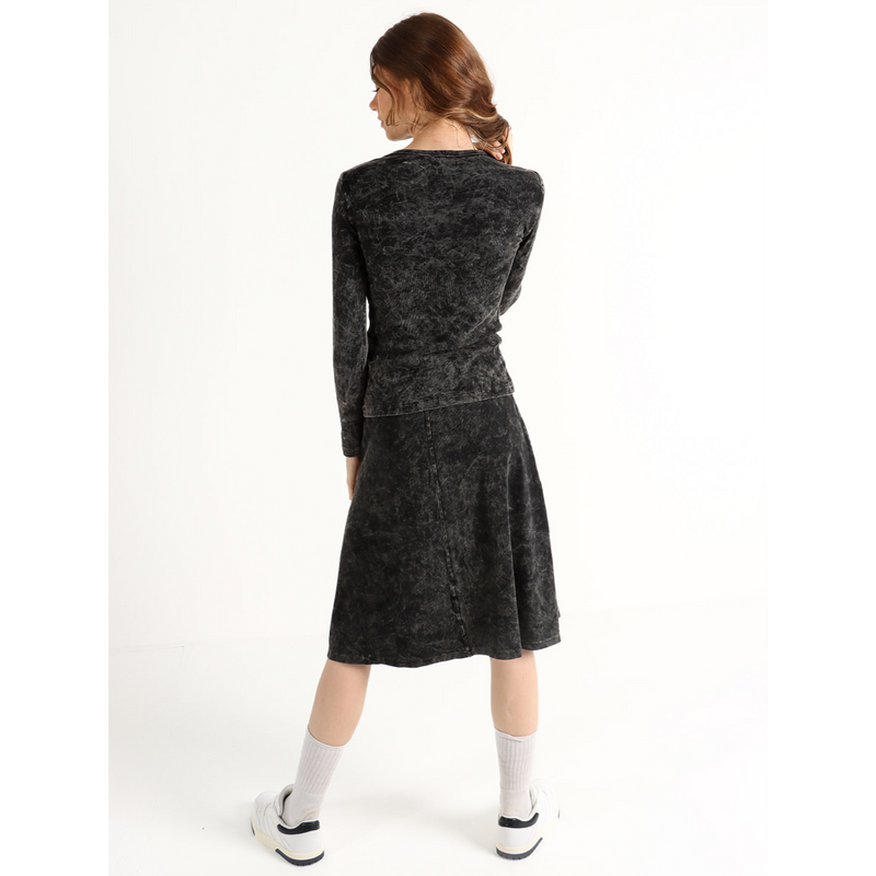 Women's Ribbed Stonewash Skirt - Thin Waistband