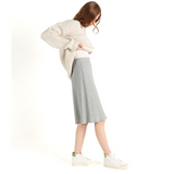 Women's Metallic Ribbed Knit Elasticated Skirt