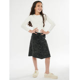 Girls A-Line Ribbed Stonewash Skirt