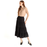 Women's Elasticated Tiered Midi Skirt