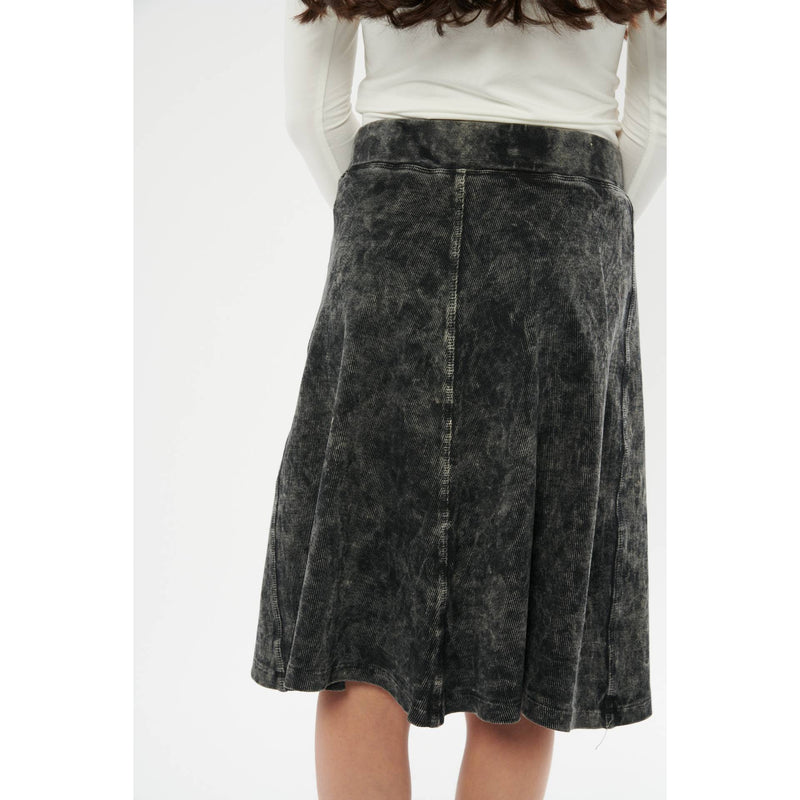 Girls A-Line Ribbed Stonewash Skirt