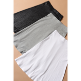 Women's Metallic Ribbed Knit Elasticated Skirt