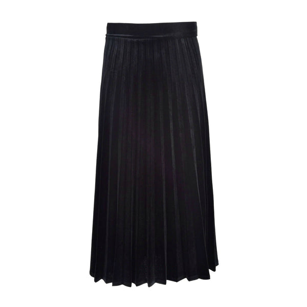 Girls Long Velour Pleat Skirt